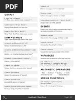 Cheat Sheet: Javascript