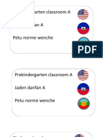 Rotulación Salas Inglés Creole Mapudungun