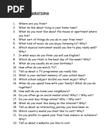 Speaking Questions B2