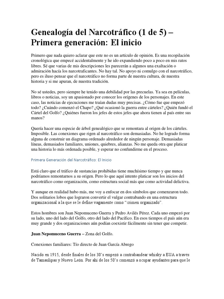 Genealogía del Narcotráfico en México | PDF | Cartel de Sinaloa ...