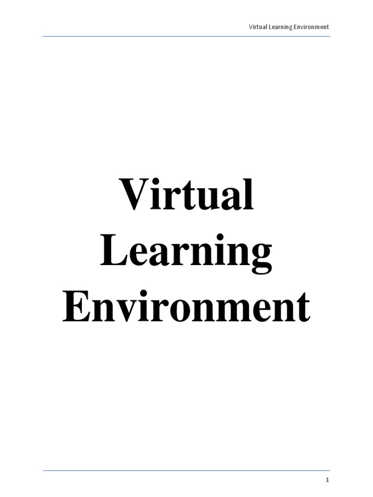 Virtual Learning Environment PDF Use Case Educational Technology