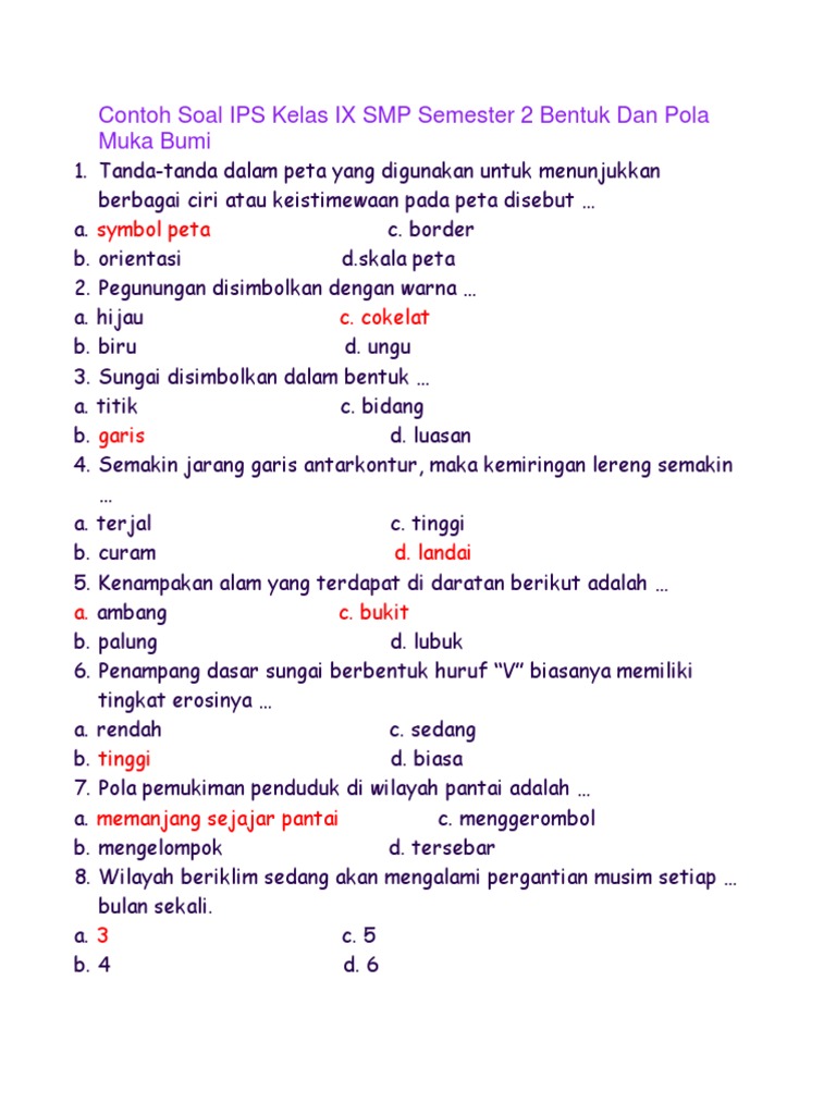 Soal Interpretasi Peta