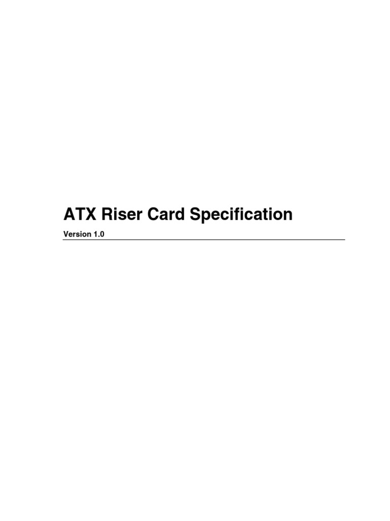 ATX Riser Card Specification V.1.0 PDF | PDF | Desktop Computer ...
