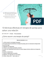 10 Técnicas Efectivas en Terapia de Pareja para Salvar Una Relación