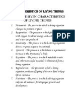 Characteristics of Living Things