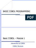 BASIC COBOL Programming Training Presentation - V1.0 Module 1