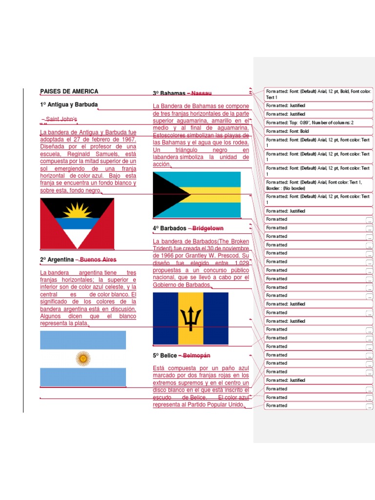 Banderas de America | PDF | Rojo | Bandera