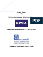 Project Report On "To Study The Consumer Behaviour of Nivea "