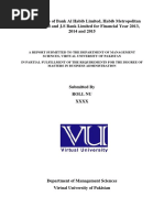 Ratio Analysis of Bank Al Habib Limited, Habib Metropolitan Bank Limited and J.S Bank Limited For Financial Year 2013, 2014 and 2015