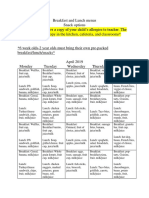 Breakfast and Lunch Menus