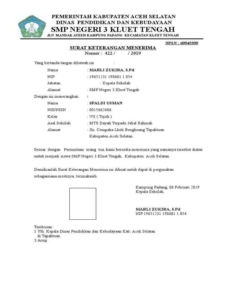 Surat Pindah Siswa