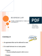 Business Law: Void Agreement, Void and A Voidable Contract