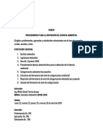 Curso Procedimiento Licencia Ambiental