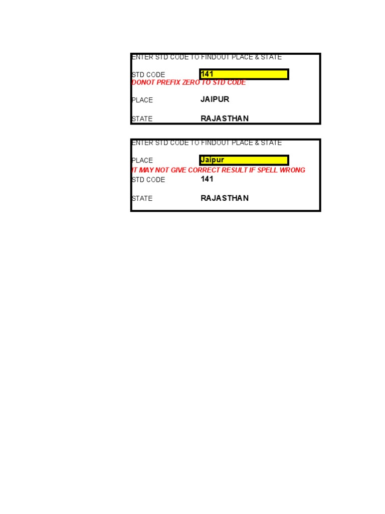 STD Code Formula | PDF | Business
