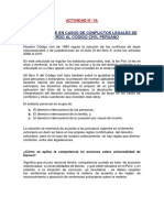 Actividad N° 14 Ley aplicable en casos de conflictos legales de acuerdo al código civil peruano, RUDY DAGA SARAVIA