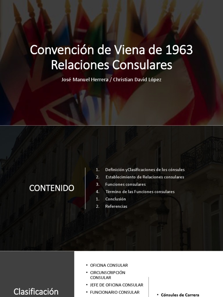 Presentación Convención de Viena de 1963 PDF Cónsul (representante) Relaciones Internacionales