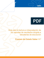 Guia Lectura e Interpretacion Reportes Resultados para Secretarias Educacion Saber 11 PDF