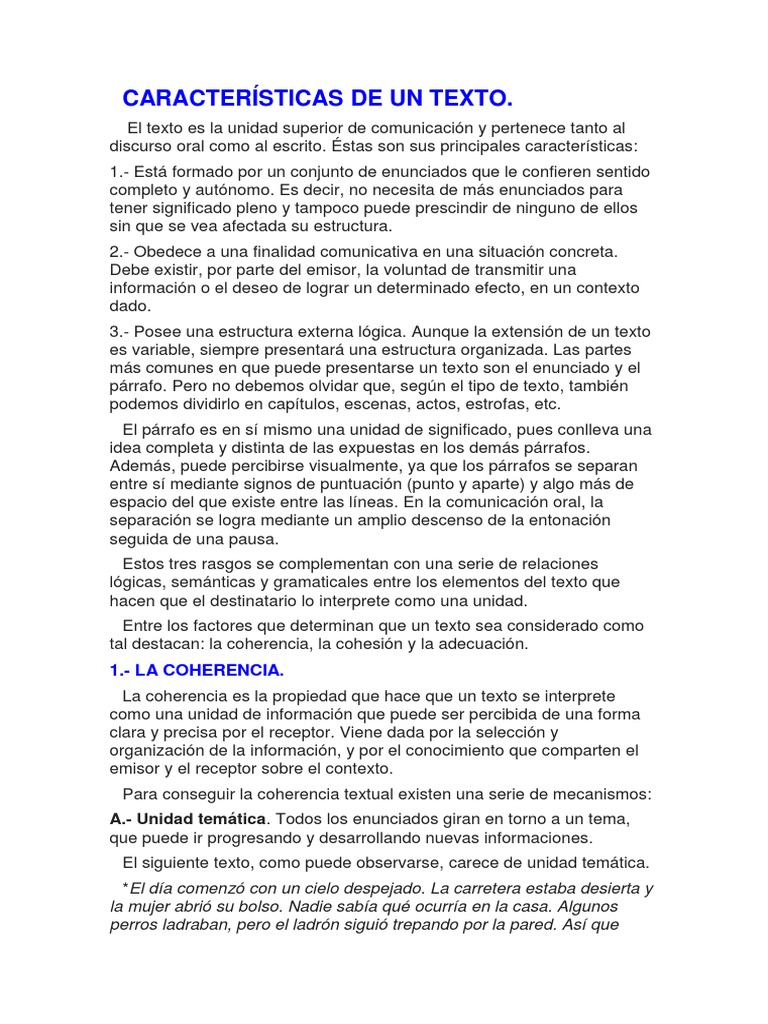 Características de los Textos Gramaticales | PDF | Verbo | Numero ...