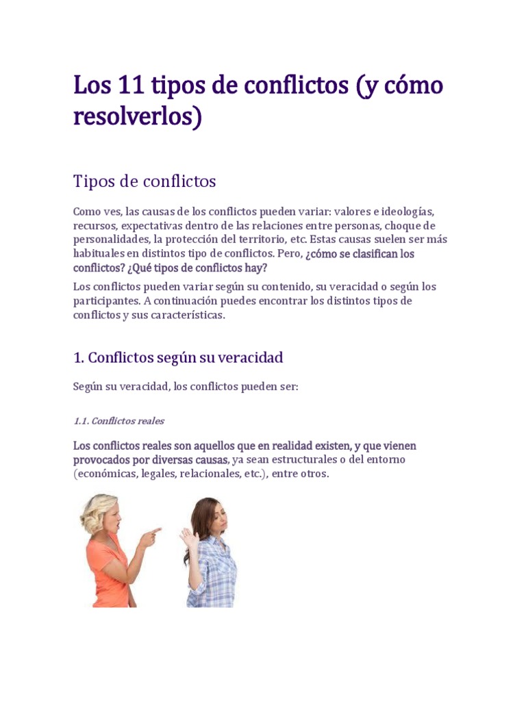 Tipos de conflictos y sus características | PDF | Política | Ciencias ...