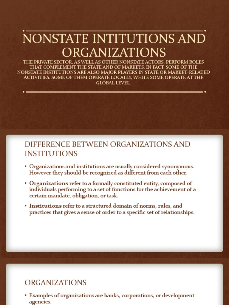 Role of Nonstate Institutions in Society | PDF | Cooperative ...