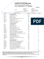 Official Transcript of Records: University of The Philippine