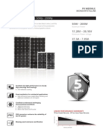 Monocrystalline - 50Wp - 200Wp: 50W - 200W 17.20V - 30.10V 27.5A - 7.85A 21.10V - 36.10V 2.95A - 8.34A