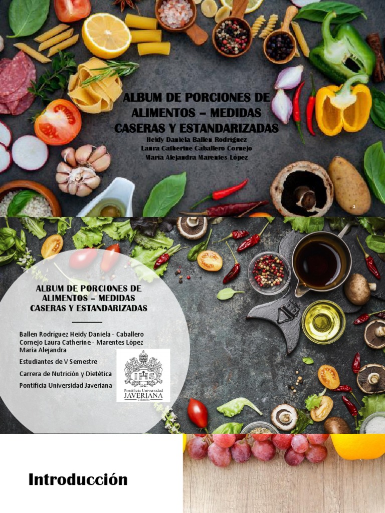 Album de Porciones Caseras y Estandarizadas | PDF | Alimentos | Comida y  bebida
