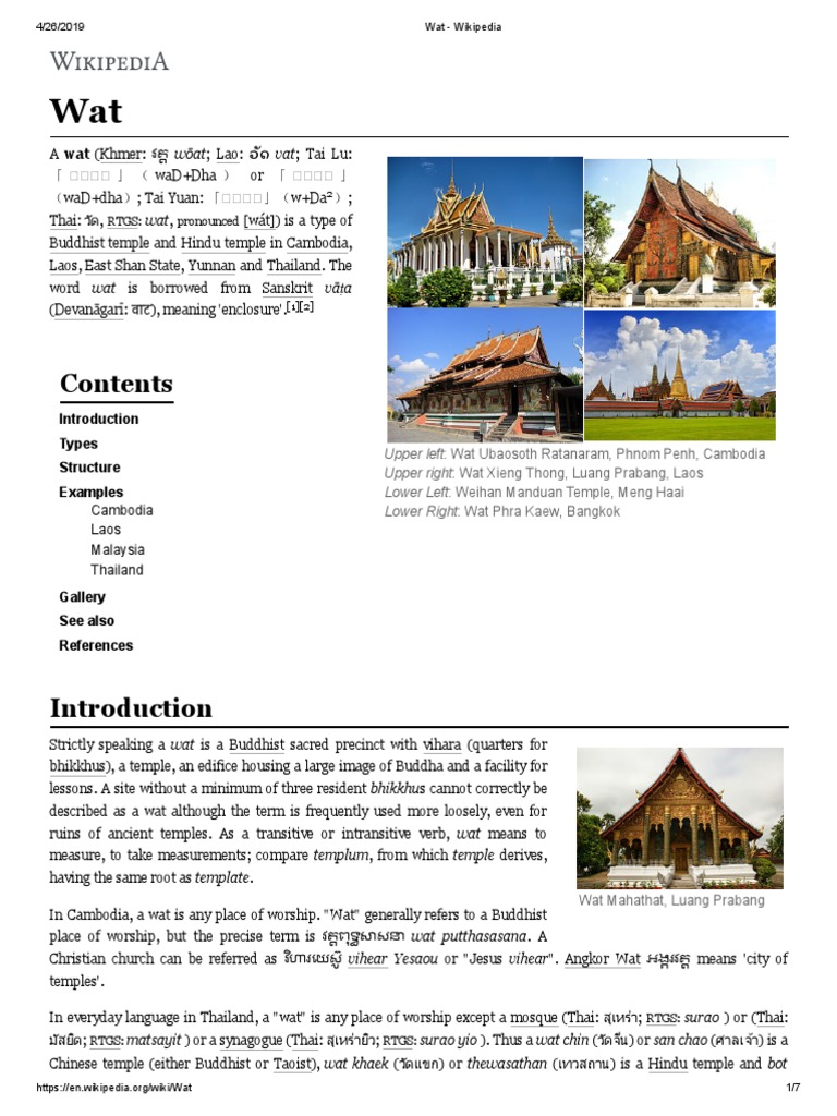 Wat Pdf Pdf Indian Religions Religious Architecture