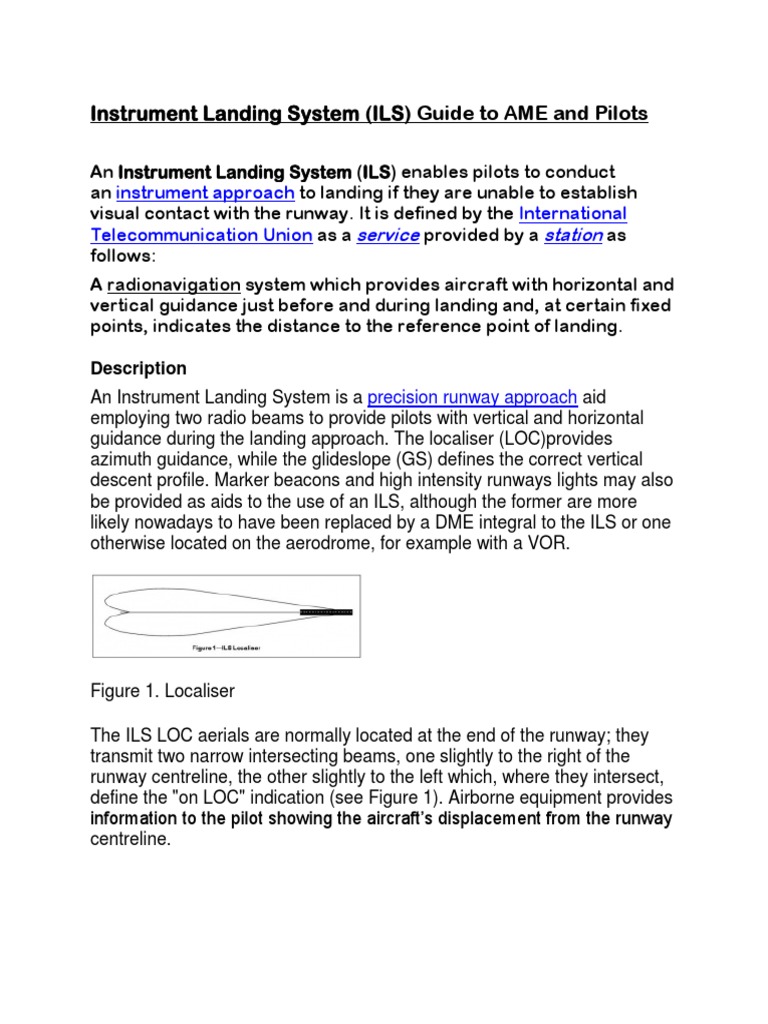 ILS Guide for AME and Pilots | PDF | Measuring Instrument | Aviation Safety