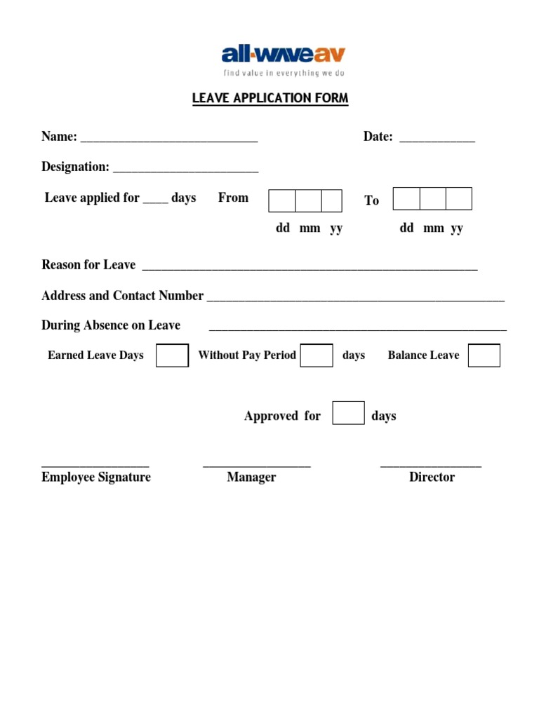 Bereavement Leave Application Form | PDF