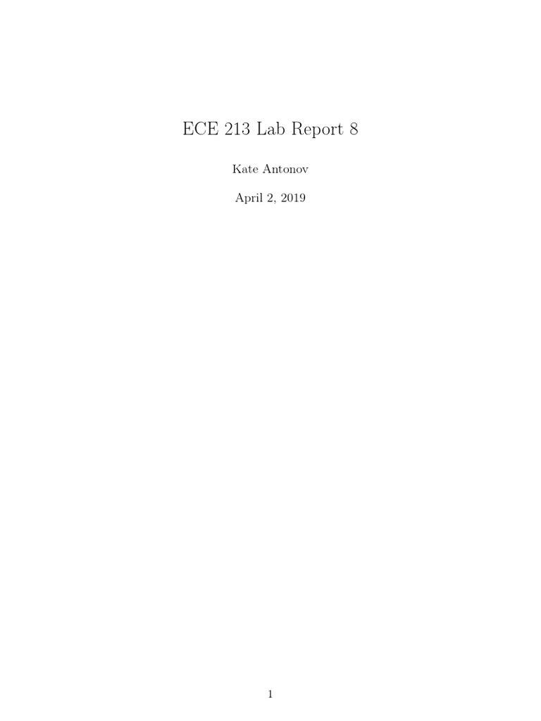 Ece 213 Lab Report 8 | PDF | Electrical Circuits | Electronics