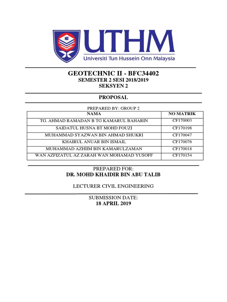 Geotechnic Progress Report 2 Soil Mechanics Soil