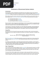 Mathematics of Measurement Systems Analysis