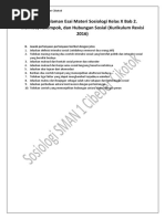 Soal Pendalaman Esai Materi Sosiologi Kelas X Bab 2. Individu, Kelompok, Dan Hubungan Sosial (Kurikulum Revisi 2016)