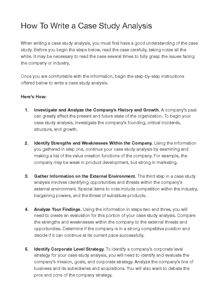 format of case study analysis