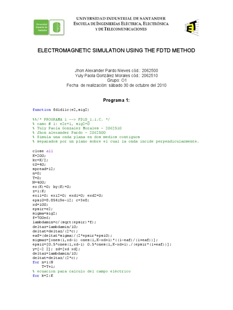 Electromagnetic Simulation Using The FDTD Method | PDF | Cantidades ...