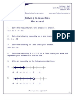 9 Inequalities Wrksht