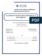 Le Contrat de Travail À Durée Déterminée en Droit Algérien PDF