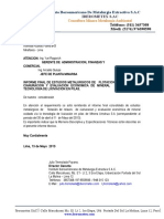 Informe de Estudio Metalurgicos de Flotacion de Pirita Aurifera de Minas Arirahua S.A