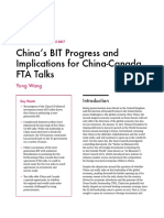 China's BIT Progress and Implications For China-Canada FTA Talks