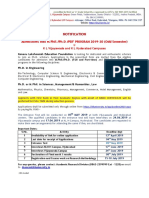PHD Notification 2019 2020 Odd Semester PDF
