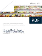 Food and Drink Europe Registration Checklist Site