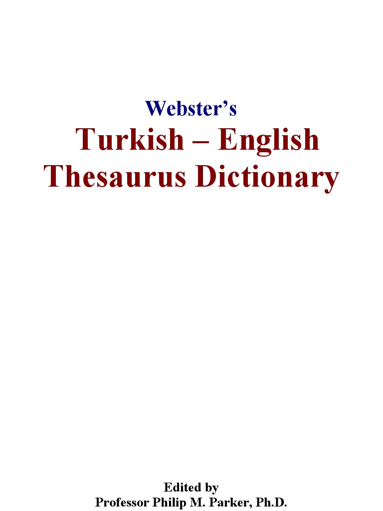 Websters Turkish - English | English Language | Dictionary - 