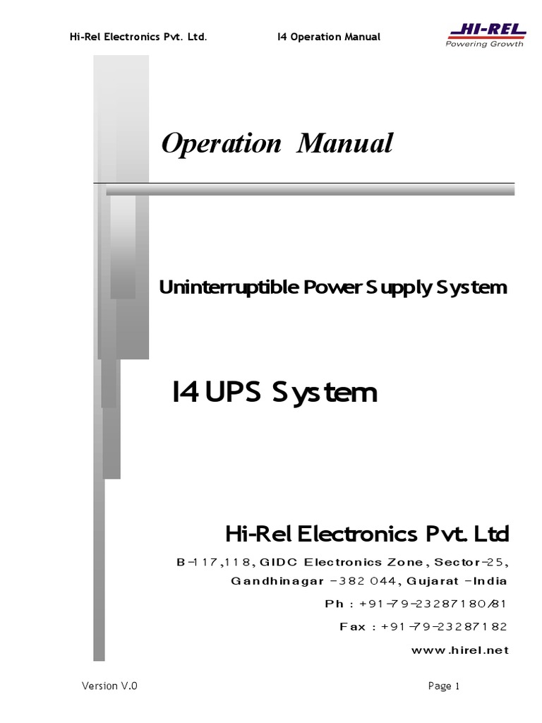 Operation Manual of UPS System | PDF | Power Inverter | Mains Electricity