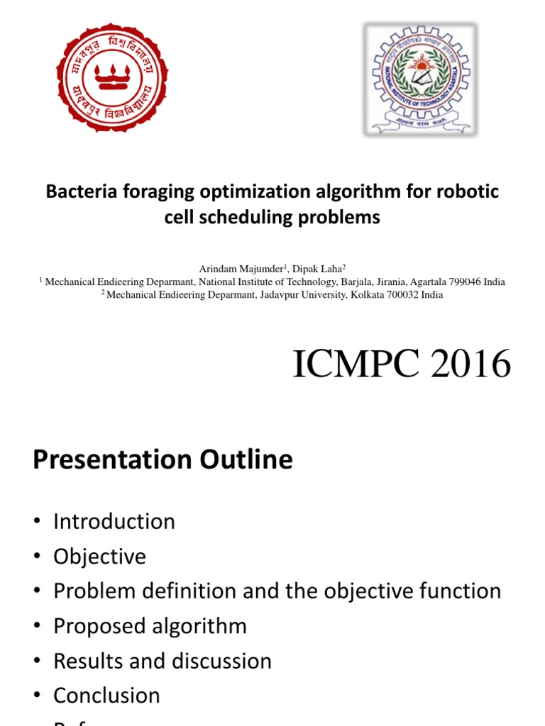 ICMPC 2016: Bacteria Foraging Optimization Algorithm For Robotic Cell ...