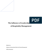 The Influence of Leadership Style of Hospitality Management PDF