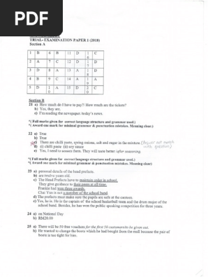 96 UPSR Trial BI (Answer) Melaka 2018 SJKC  PDF