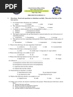 Pre-Test Science 6