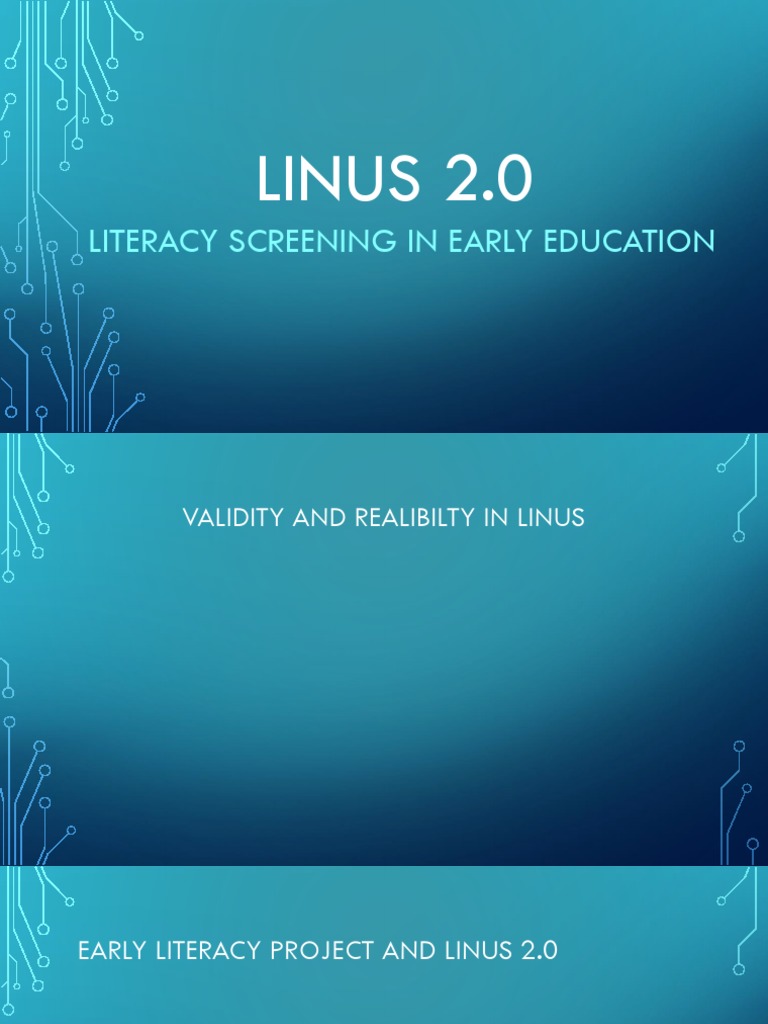 LINUS 2.0: Literacy Screening in Early Education | PDF