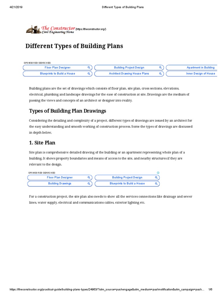 Different Types of Building Plans PDF Building Drawing